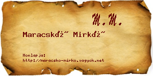 Maracskó Mirkó névjegykártya
